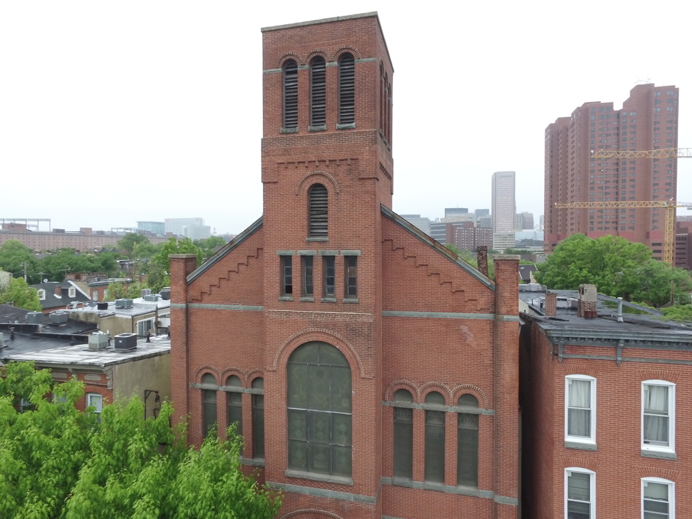 Drone shots at Ebenezer African Methodist Episcopal Church, Baltimore, MD