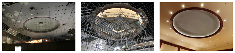 The preservation of the domed ceiling in the Belnord Theatre