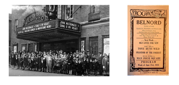 Photograph from 1920's era Belnord Theatre and 1926 program