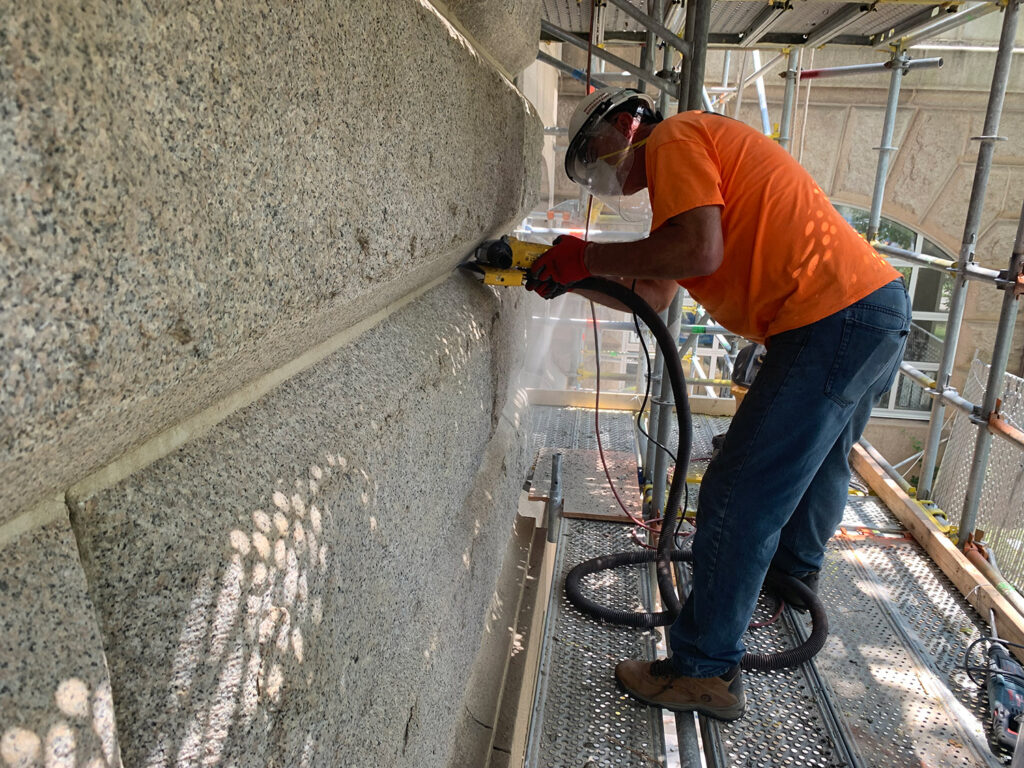 Mortar work at MacDonough Hall